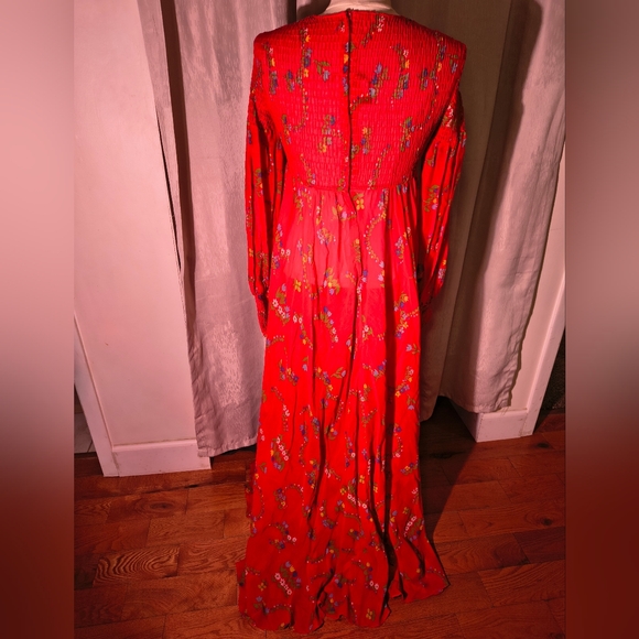 🍅Vintage 70s Red Floral Prairie Dress - Picture 16 of 16